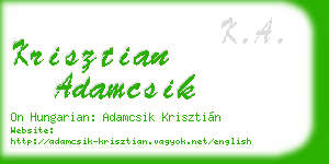 krisztian adamcsik business card