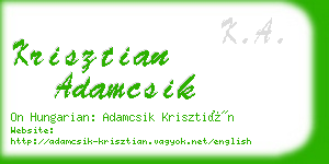 krisztian adamcsik business card